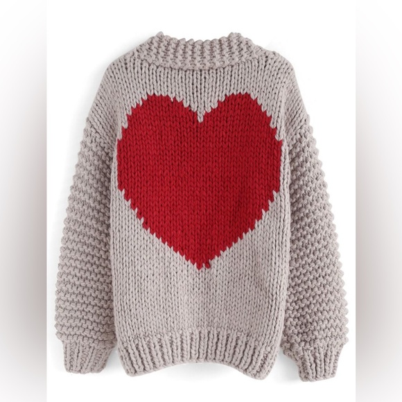 NWT NEW CHICWISH Key to My Heart Open Cardigan Chunky Knit Sweater HANDMADE XS - Picture 1 of 13